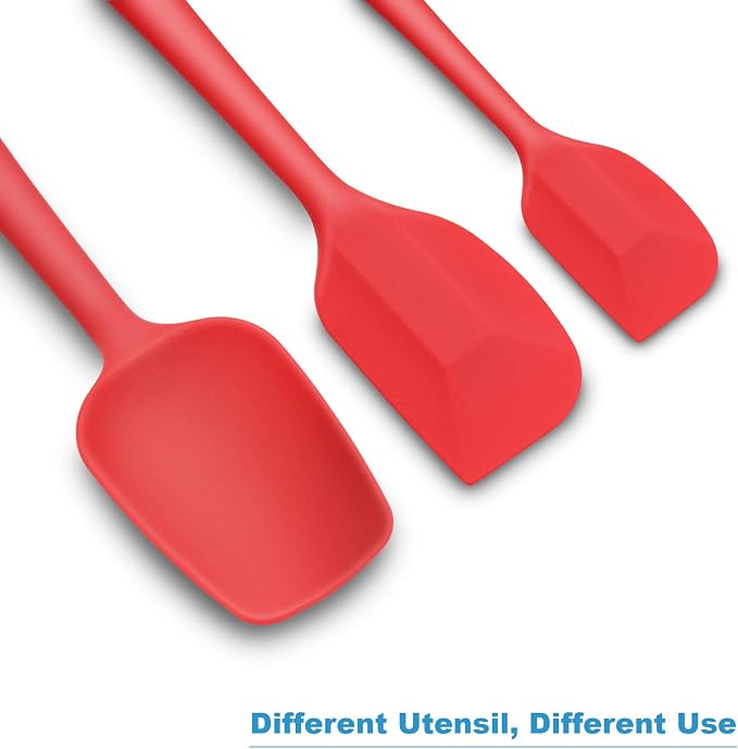 Silicone Spatula 3‑Piece Set Heat Resistant 600°F Non‑Stick Rubber Spatulas - Image 3