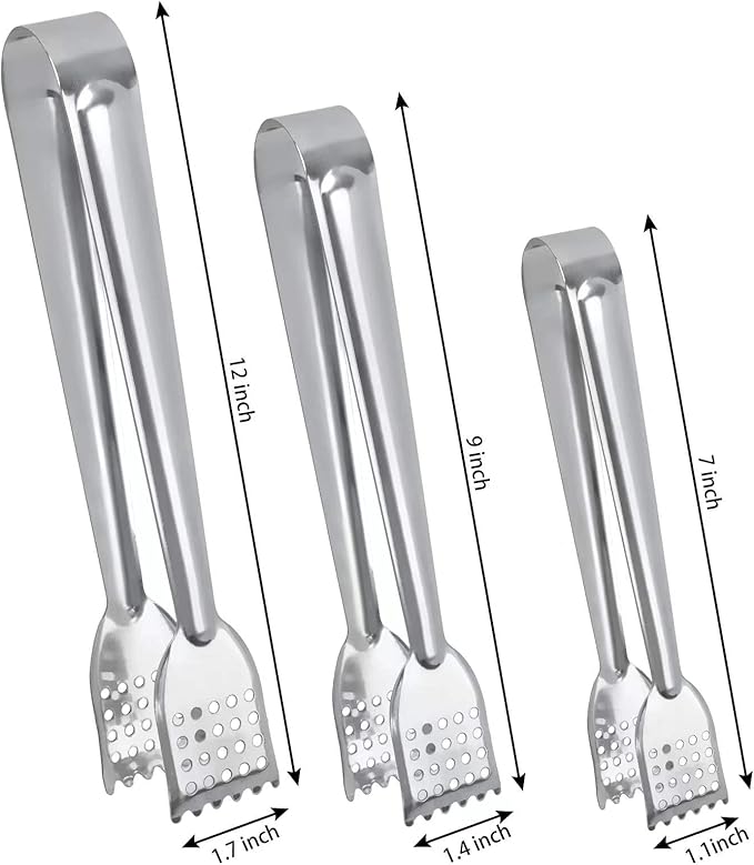 8 Pack Serving Tongs, 9 Inch, Stainless Steel - Image 8