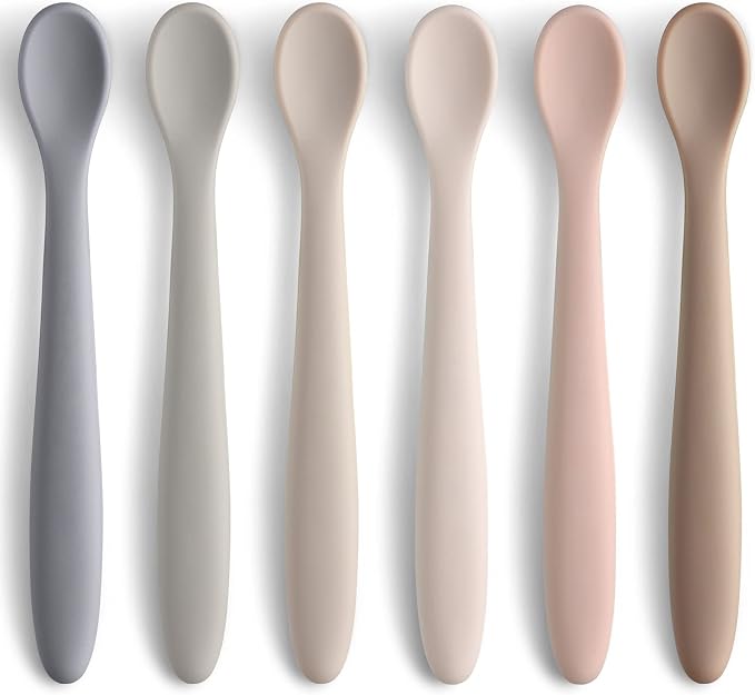 Silicone Baby Feeding Spoons, First Stage Baby Infant Spoons, Soft-Tip Easy on by NETANY