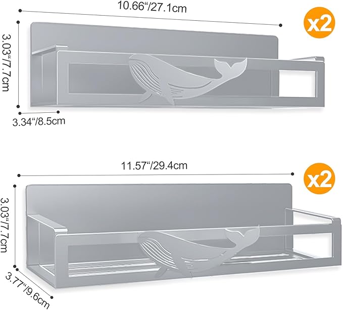 Magnetic Spice Rack for Refrigerator, 4 Pack Metal Magnetic Shelf Organizer for - Image 8