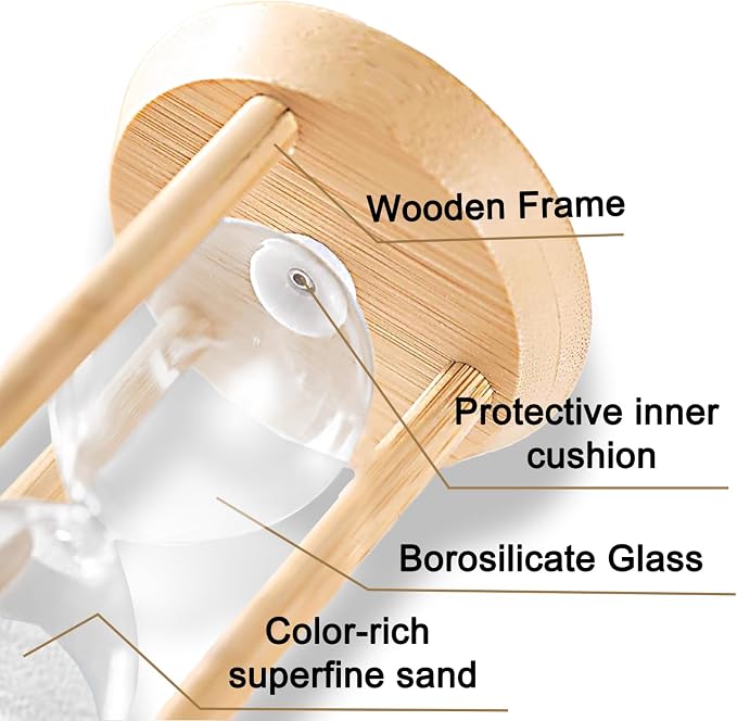 10 Minute Sand Timer Hourglass, 10 Min Wooden Sand Clock, Ten Minute Wood Hour - Image 4