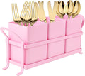 NelyBet Metal Silverware Caddy, 3 Compartment Utensil Holder by NelyBet