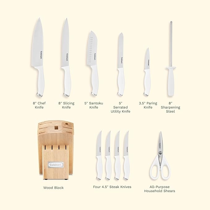 Cuisinart Block Knife Set, Lightweight, Stainless Steel, Durable & Dishwasher - Image 6
