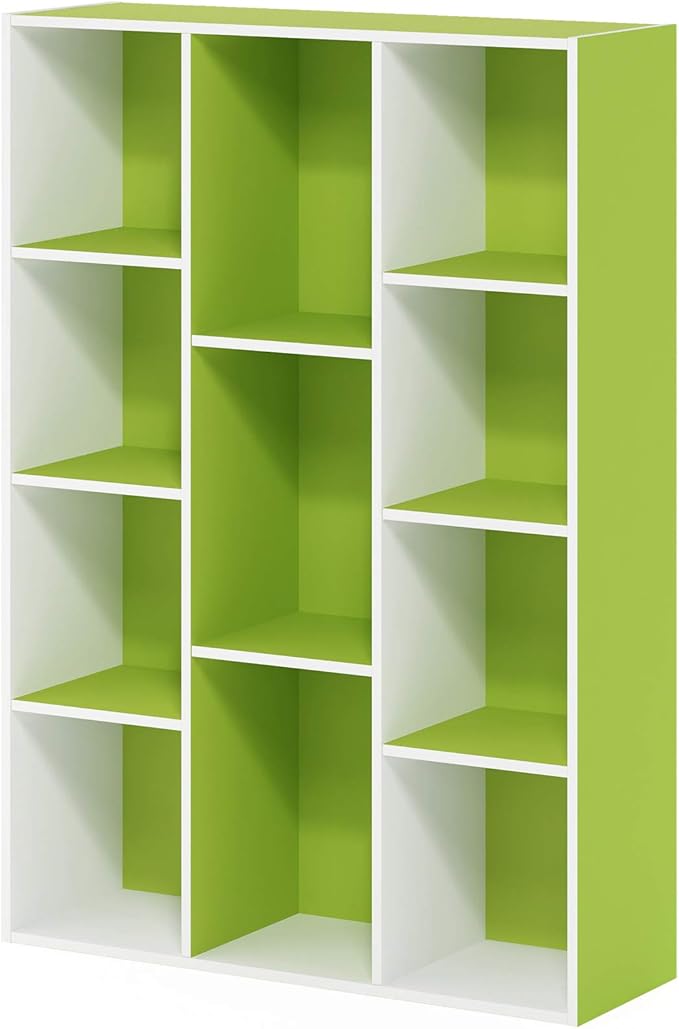Furinno LUDER Book Shelf, 11-Cube Bookshelf, Reversible Bookcase, 9.4 x 29.1 x - Image 6