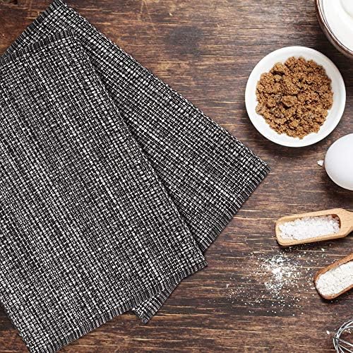Urban Villa Two Tone Placemat Cotton Tablemat 14x20 (Set of 6) Black