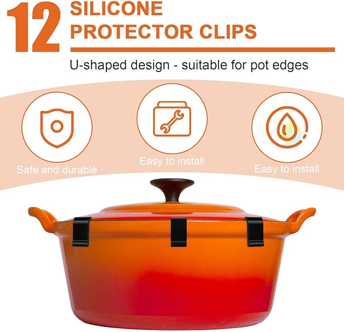 Gosknor 12pcs Dutch Oven Lid Protector Clips - Image 2