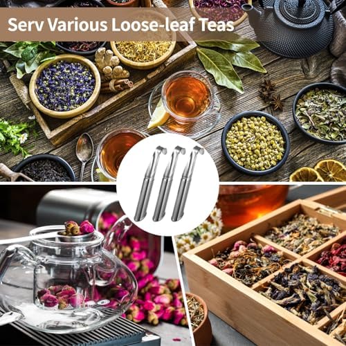 6 Pack Stainless Steel Tea Infuser Set - Fine Mesh for Loose Leaf Tea