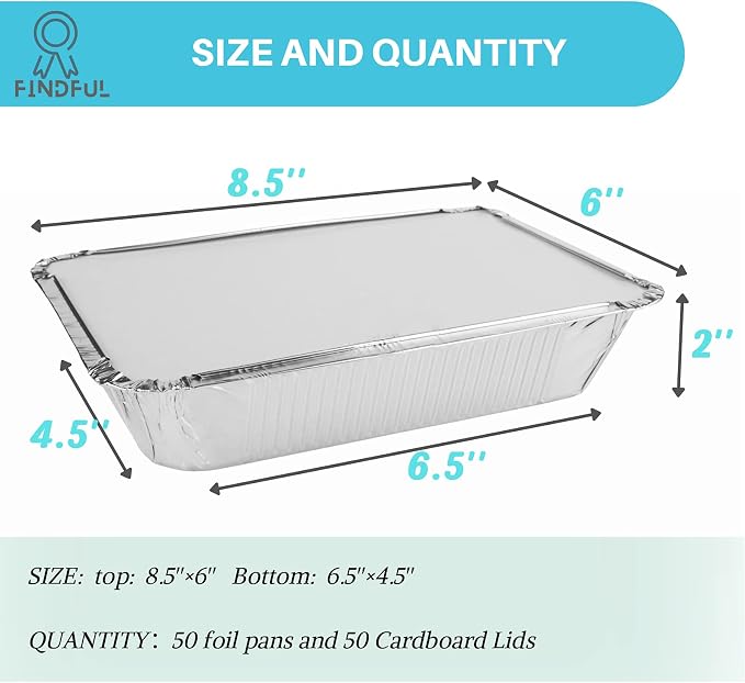 Aluminum Pans with Lids 2.25 LB Capacity Foil Food Containers with Lids - Image 2