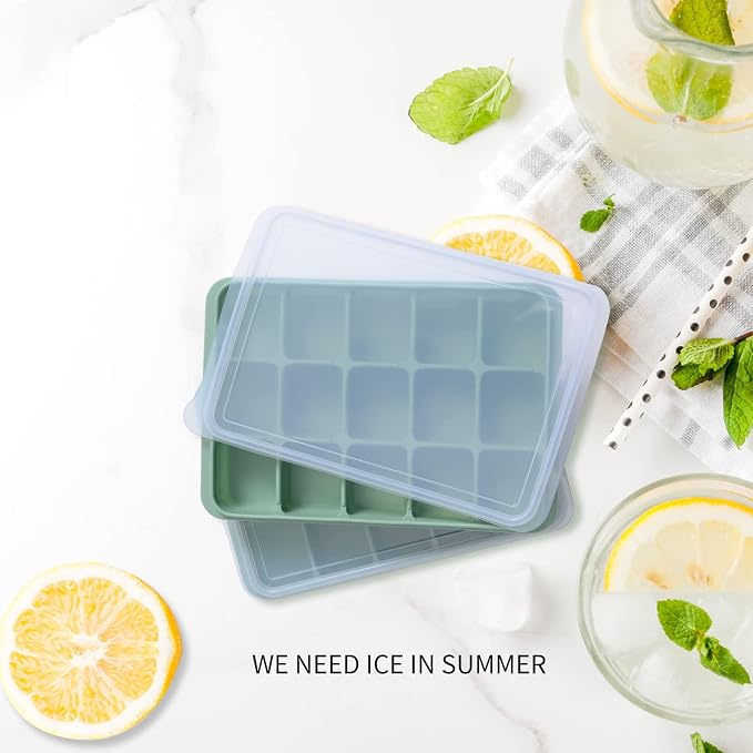 Ice Cube Trays Set of 2, Easy Release 15 Flexible Silicone Ice Cube Molds - Image 4