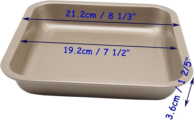 2 Small Baking Pans 8.33 x 8.33 Inch Mini Cookie Sheet Toaster Conventional - Image 2