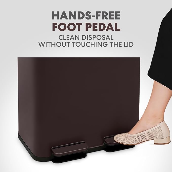 Simpli-Magic 60 Liter / 16 Gallon Rectangular Hands-Free Dual Compartment - Image 3