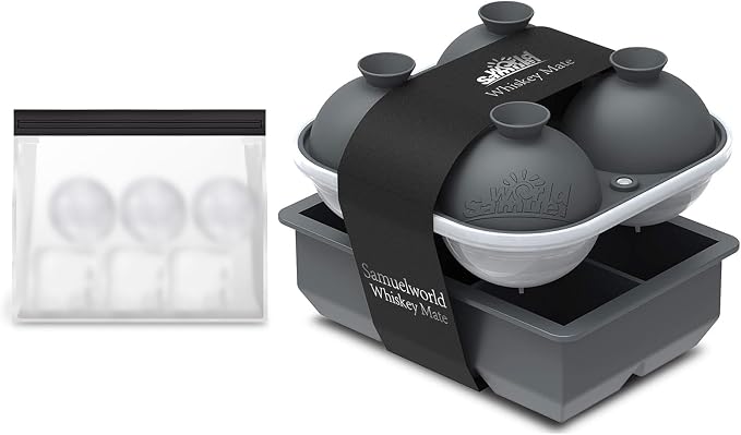 Samuelworld Silicone Premium Ice Trays, 2 Inches Extra Large Cubes & 2.5 Inches by Samuelworld