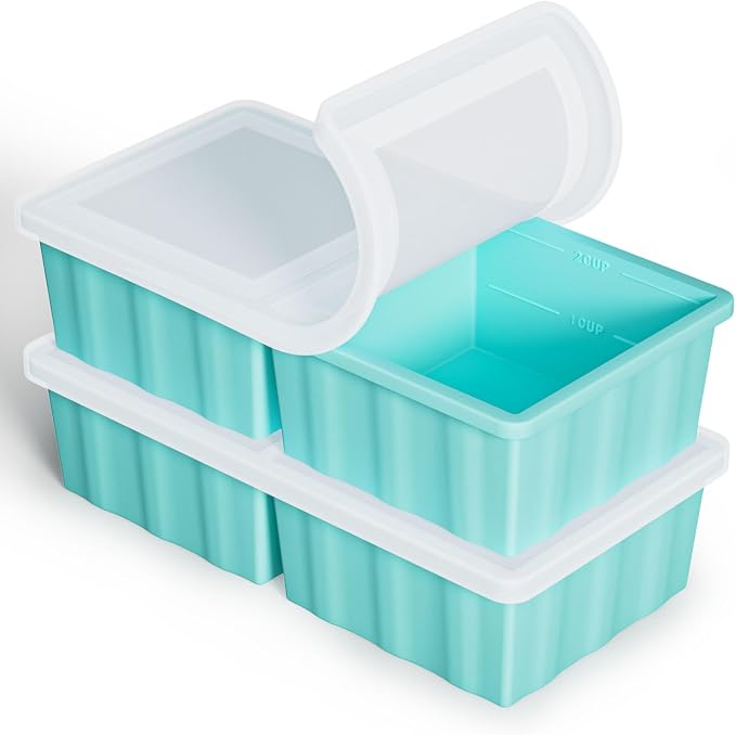 Silicone Freezer Tray for Soup Ice Cubes: 2-Cup Freezing Tray by GGOW