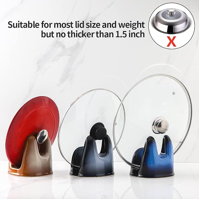 Nihow Pot Lid Holder: Stable Ceramic Pan Lid Holder - Image 5