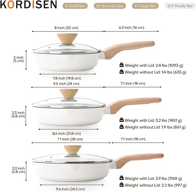 Kordisen Ceramic Nonstick Frying Pan Skillet Set - Image 7