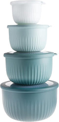 COOK WITH COLOR 4pc Plastic Mixing Bowl Set with Lids by CookwithColor