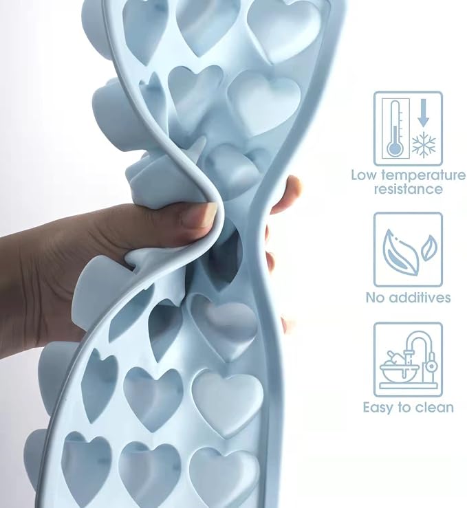 Heart Shape Ice Cube Tray, 21 Holes Silicone Ice Cube Mold - Image 3