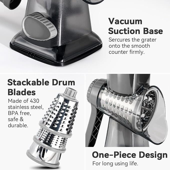 Cheese Grater Hand Crank Rotary Vegetables Shredder - Image 6
