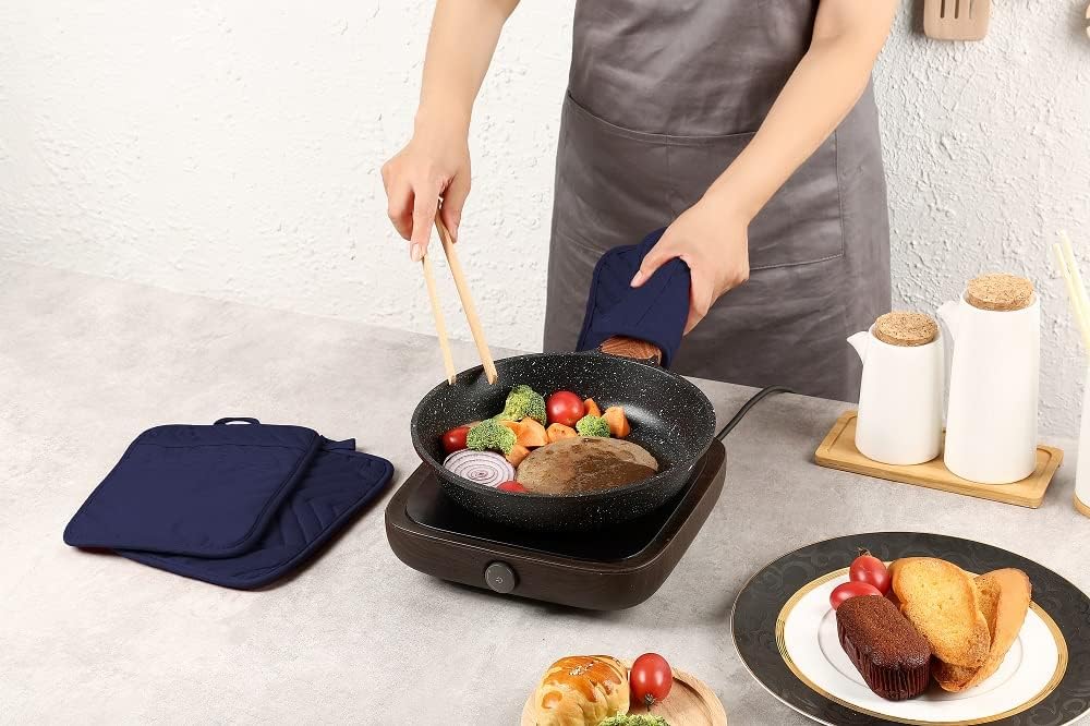 Oven Pot Holder with Pocket Cotton Heat Resistant Coaster Potholder