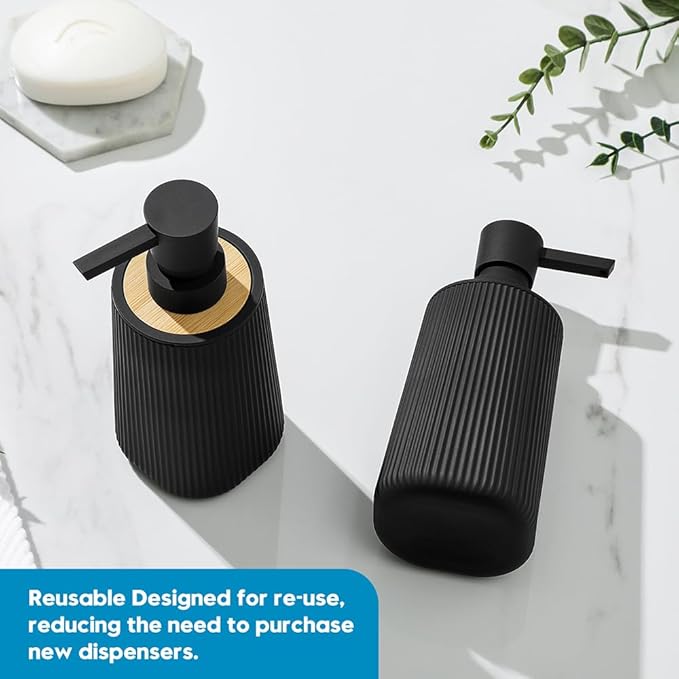 Small Soap Dispenser for Bathroom and Kitchen, Modern Farmhouse Striped Style - Image 6