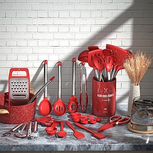 Umite Chef Kitchen Utensil Set, 34-Piece, Red