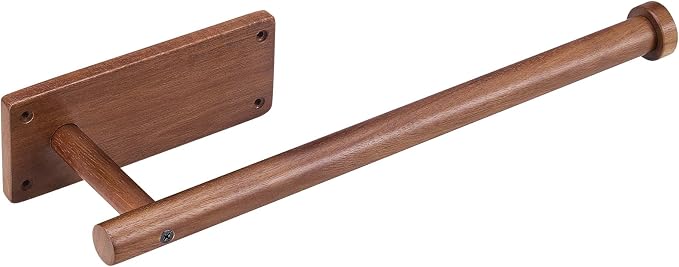 Wooden Paper Towel Holder for Kitchen, Adhesive Acacia Wood Paper Towel Holders by Onearf