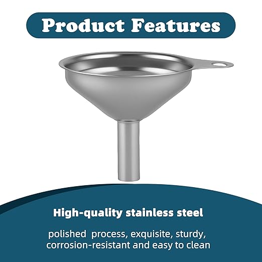 Stainless Steel Kitchen Funnel, Medium and Small Three-piece Set - Image 2
