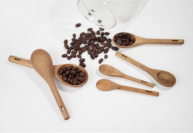 6pcs Measuring Spoons Set, Natural Acacia Wooden Measuring Spoons Includes 1/8 - Image 5