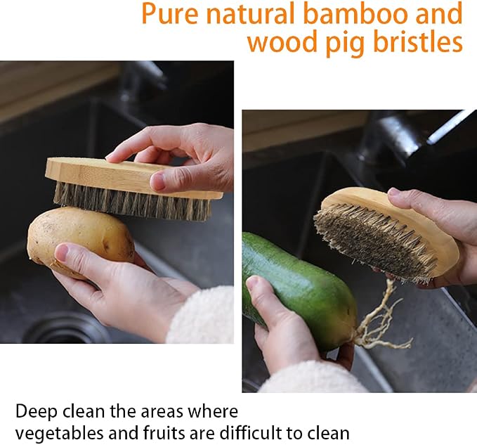 ECO Friendly Kitchen Cleaning Set, Wood & Bamboo Brushes - Image 4