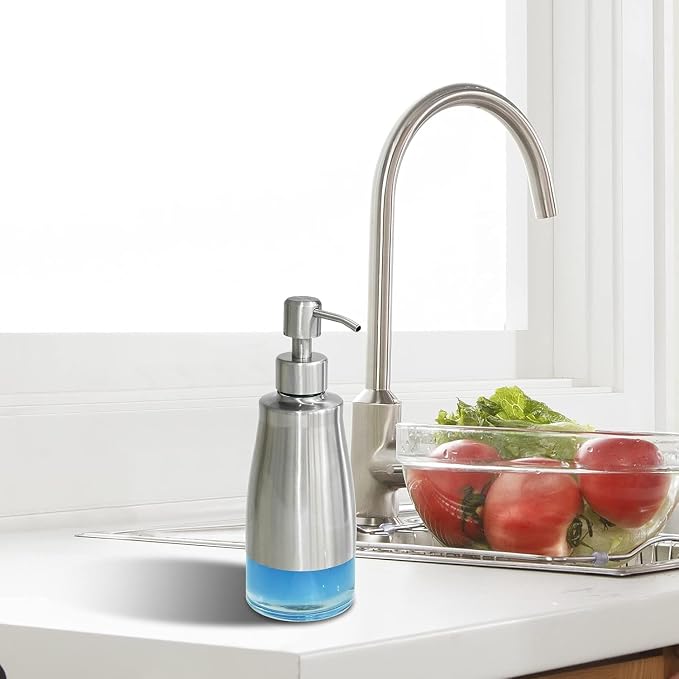 AUMIO Soap Dispenser with Non-Slip Silicone Pad, 2 Pack Kitchen Dish Refillable - Image 6