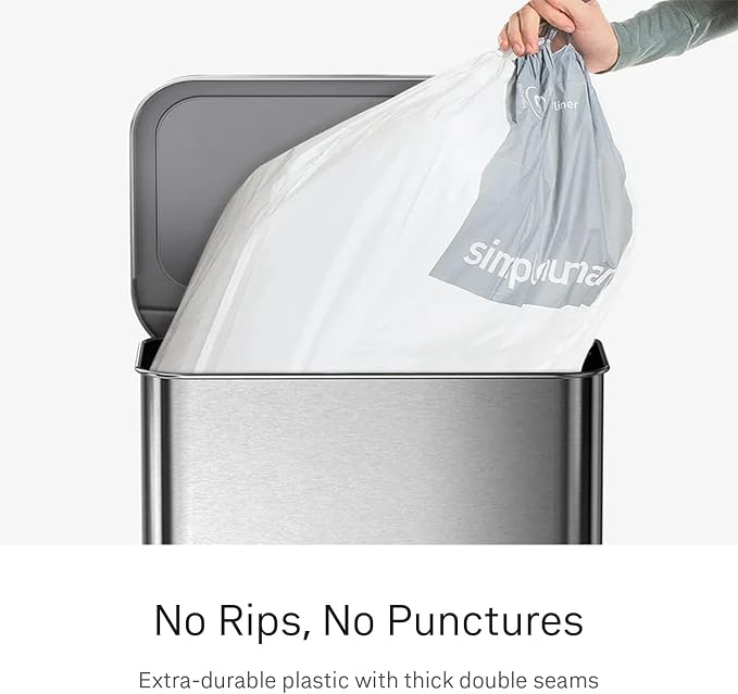 simplehuman Code K 200 Count Custom Fit Liners, Drawstring Kitchen Trash Bags - Image 4