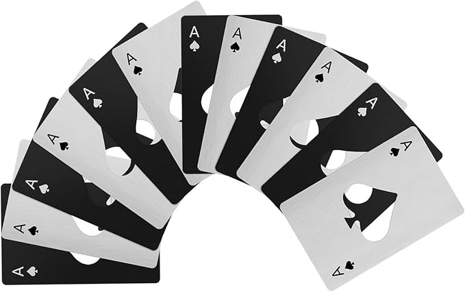 12PCS Poker Card Bottle Openers, Stainless Steel Credit Card Size Beer Bottle by Fetizrin