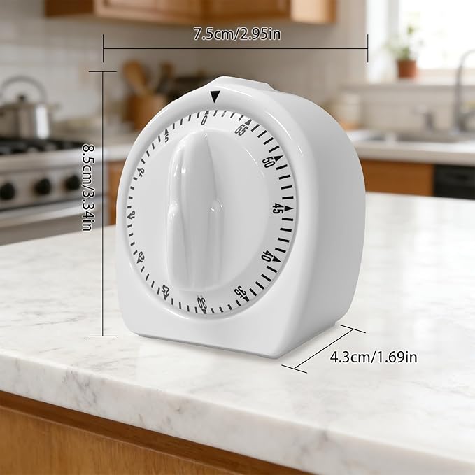 Kitchen Timers for Cooking, 60 Minute Wind Up Timer, Visual Mechanical Timer - Image 3
