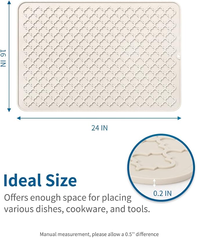 AMOAMI-Dish Drying Mats for Kitchen Counter-Silicone Dish Drying Mat-Kitchen - Image 6
