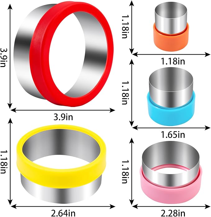 Nifogo Round Circle Cookie Cutter 5 Pcs, Biscuit Cutters, Stainless Steel - Image 6