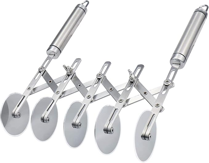 Juome 5 Wheel Pastry Cutter Stainless Pizza Slicer Multi-Round Dough Cutter by Juome
