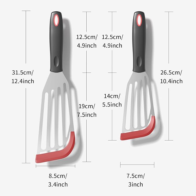 2Pack Silicone Fish Spatulas for Nonstick Cookware, Fish Turner Spatula - Image 4