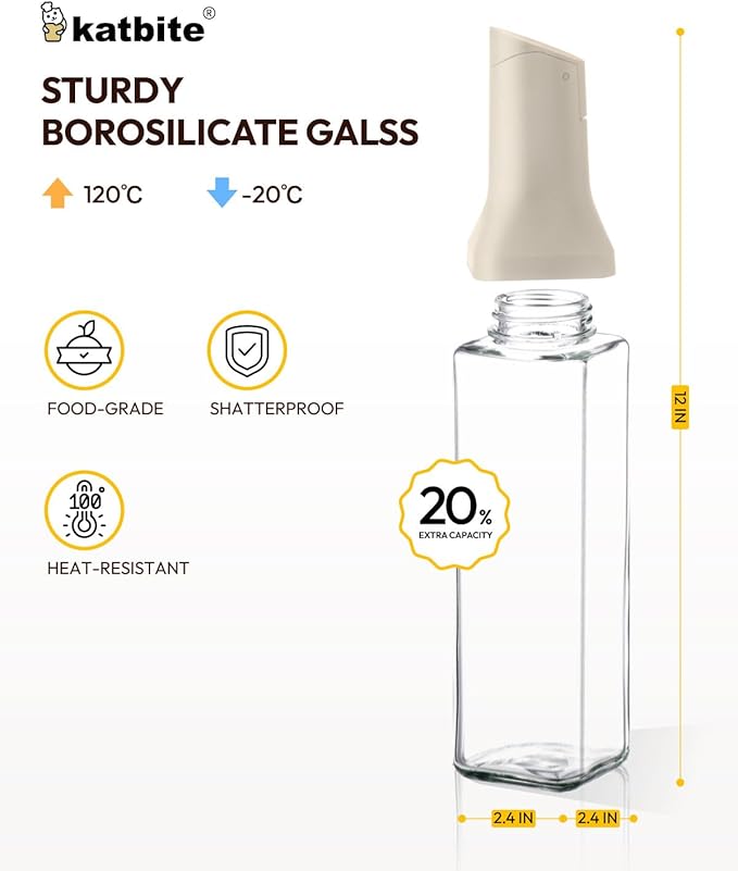 katbite 16oz Glass Olive Oil Dispenser Bottle - Image 4
