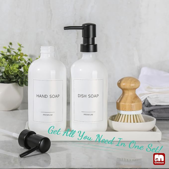 GMISUN Kitchen Soap Dispenser Set, 16 Oz Hand and Dish Soap Dispenser - Image 2