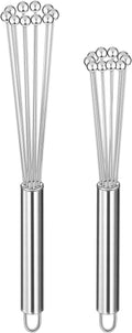 Patelai 2 Pieces Stainless Steel Ball Whisk Wire Egg Whisk Set Kitchen by Patelai