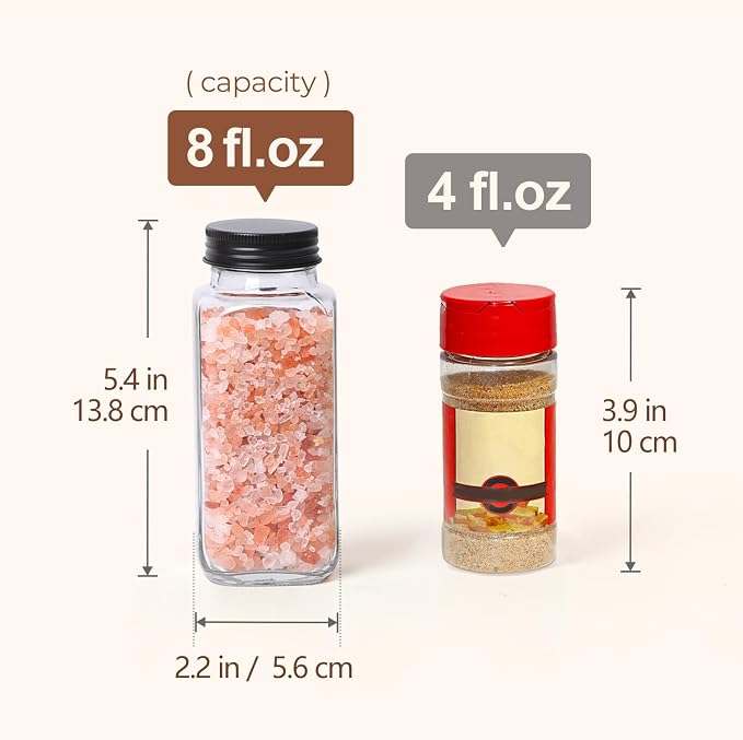 ComSaf Large Spice Jars, Empty Spice Containers and Square Spice Bottles - Image 5