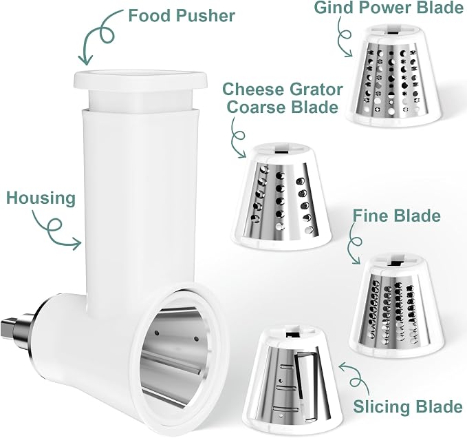 Slicer Shredder Attachment for KitchenAid Stand Mixer, Cheese Grater Attachment - Image 2
