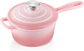 1 Quart Sauce Pan with Lid, Leonyo Small Cooking Pots, Enameled Cast Iron by Leonyo