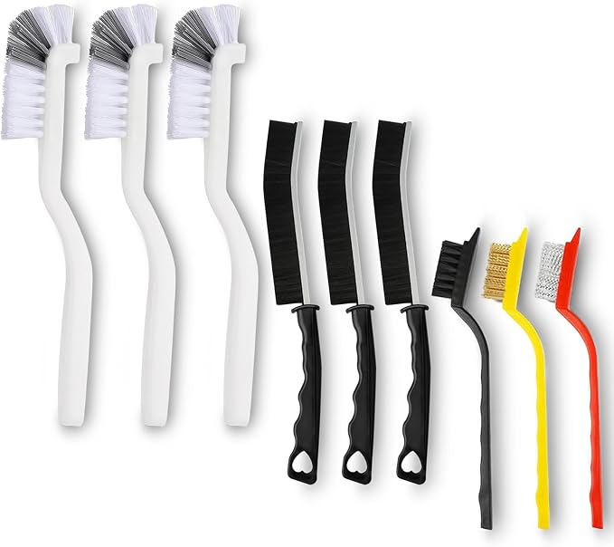 9 Pack Crevice Cleaning Brush Set, Hard Bristle Detail Brush Set by Unknown