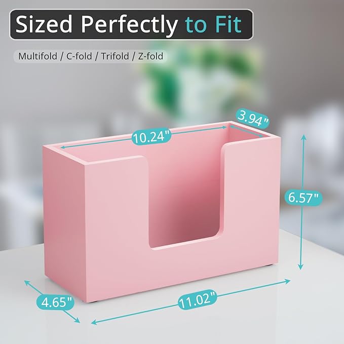 Paper Towel Dispenser Countertop, Wooden Bathroom Paper Towel Holder, - Image 2