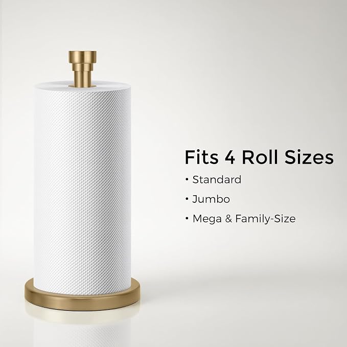 Warm Gold Paper Towel Holder Countertop, Freestanding Paper Towel Stand - Image 5