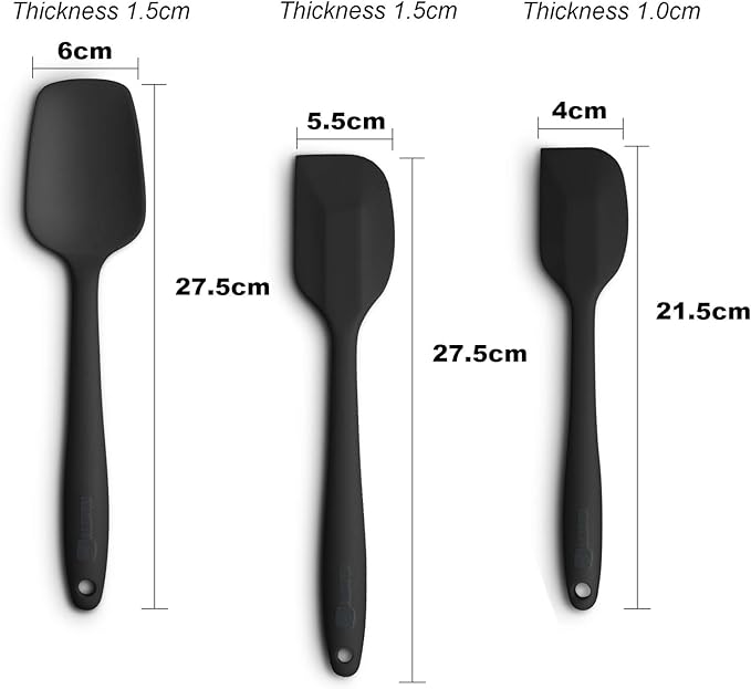 Silicone Spatula 3-piece Set, Ergonomic Handle High Heat-Resistant Spatulas - Image 2