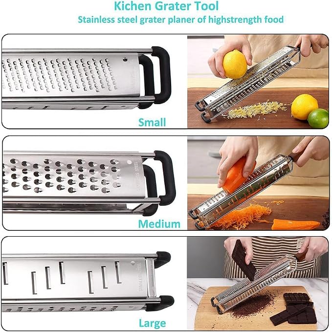 3 in 1 Cheese Grater Zester Citrus Lemon 304 Stainless Steel Zester Versatile - Image 4