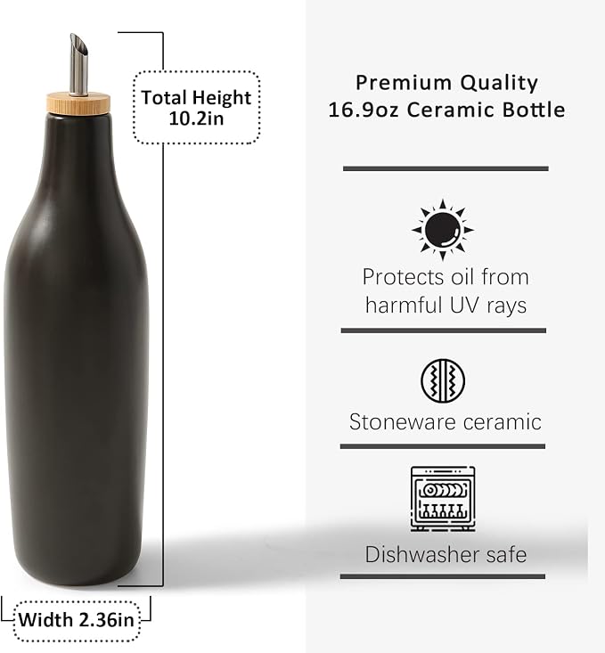 HOMCDALY Ceramic Olive Oil Dispenser - Image 3