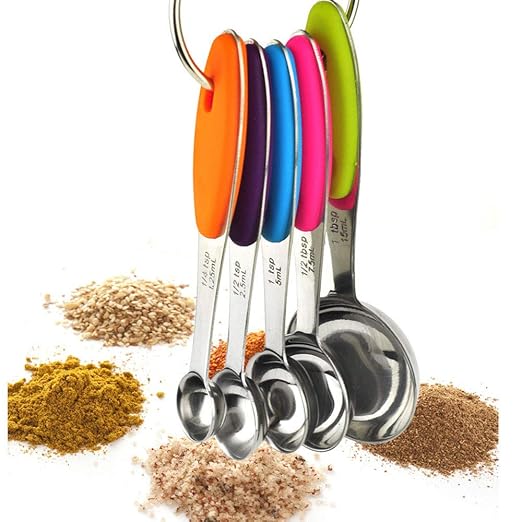 Fsdifly-Stainless Steel Measuring Spoons 5 Piece Stackable Set - Image 5